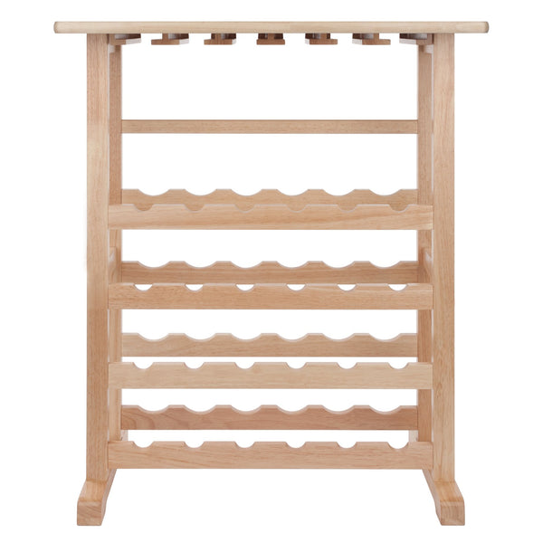Winsome Wood Vinny 24-bottle Wine Rack - Natural Wood, Stylish Design With Glassware Holders & Serving Surface Natural Solid Wood 83024-winsome-wood