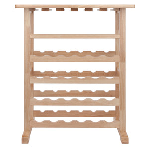 Winsome Wood Vinny 24-bottle Wine Rack - Natural Wood, Stylish Design With Glassware Holders & Serving Surface Natural Solid Wood 83024-winsome-wood