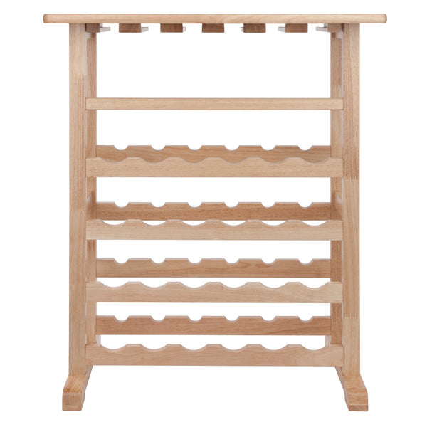 Winsome Wood Vinny 24-bottle Wine Rack - Natural Wood, Stylish Design With Glassware Holders & Serving Surface Natural Solid Wood 83024-winsome-wood