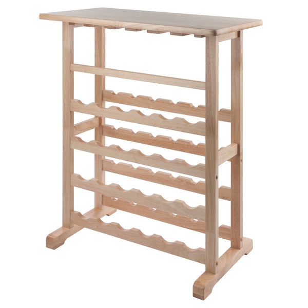 Winsome Wood Vinny 24-bottle Wine Rack - Natural Wood, Stylish Design With Glassware Holders & Serving Surface Natural Solid Wood 83024-winsome-wood