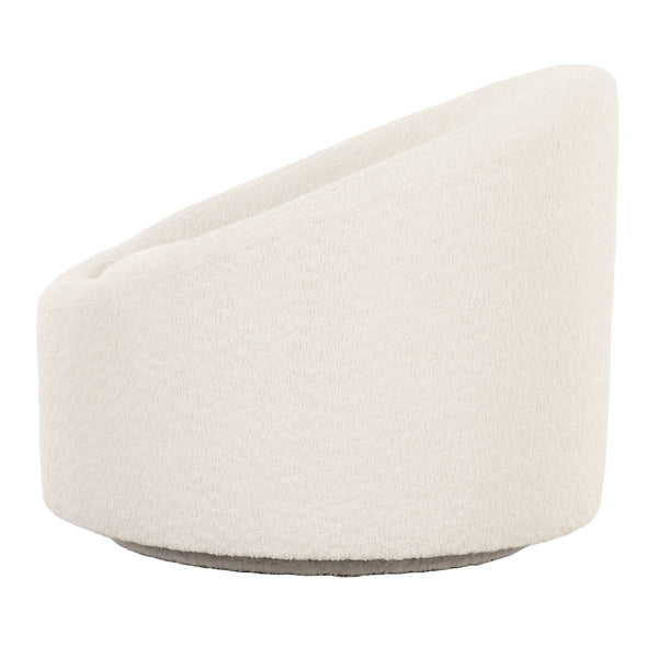 Vig Furniture Modrest Frontier - Luxurious Off-white Fabric Accent Chair With Stylish Swivel Base & Comfort Off,White  Vgod-zw-993-g468-1a