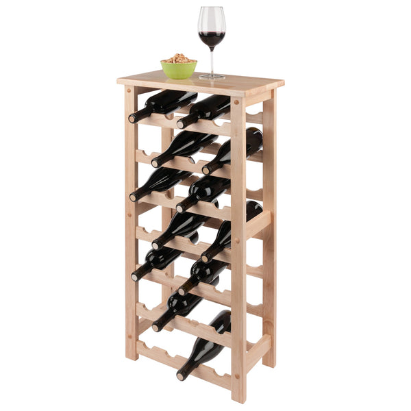 Winsome Wood Napa 28-bottle Wine Rack - Elegant Solid Wood Storage For Wine Enthusiasts In Natural Finish Natural Solid Wood 83028-winsome-wood