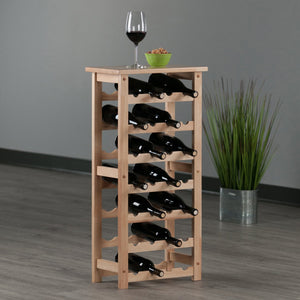 Winsome Wood Napa 28-bottle Wine Rack - Elegant Solid Wood Storage For Wine Enthusiasts In Natural Finish Natural Solid Wood 83028-winsome-wood