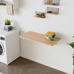 English Elm Laundry Wall Mounted Folding Table – Space-Saving Design, Perfect For Home Office, Kitchen & More! W3226P278937