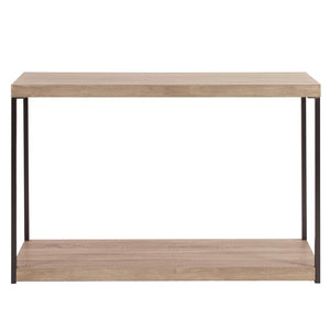 Howard Elliott Wood & Metal Console Table - Elegant Rectangular Design With Graphite Frame & Natural Veneer Finish Brown Wood ,Metal 83036-howard-elliott