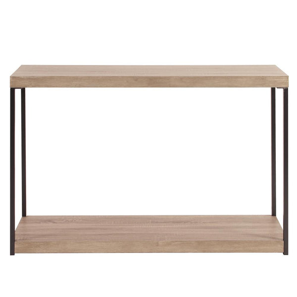 Howard Elliott Wood & Metal Console Table - Elegant Rectangular Design With Graphite Frame & Natural Veneer Finish Brown Wood ,Metal 83036-howard-elliott