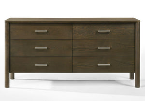 VIG Furniture Carolina Wenge 6-Drawer Dresser — Modern Night Veneer, Soft-Close Drawers, Brushed Nickel Handles VGMA-BR-167-DRS-WNG