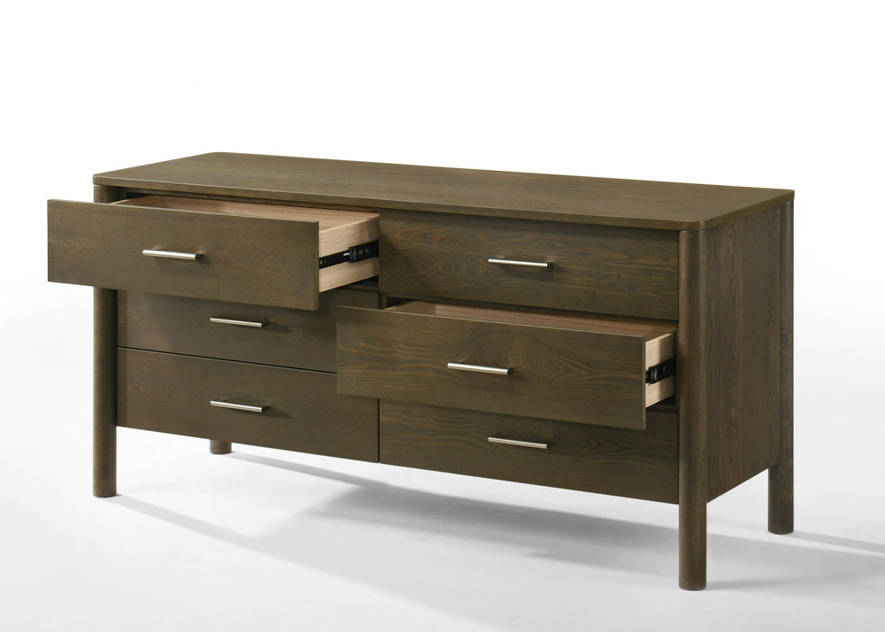 Vig Furniture Modrest Carolina - Elegant Modern Wenge Dresser With 6 Spacious Drawers And Brushed Nickel Accents Wenge  Vgma-br-167-drs-wng