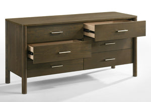 VIG Furniture Carolina Wenge 6-Drawer Dresser — Modern Night Veneer, Soft-Close Drawers, Brushed Nickel Handles VGMA-BR-167-DRS-WNG