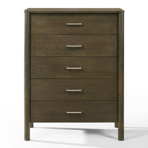 VIG Furniture Carolina Tall Wenge Chest With 5 Soft-Close Drawers, Brushed Nickel Handles, Durable Storage (95) VGMA-BR-167-CHST-WNG