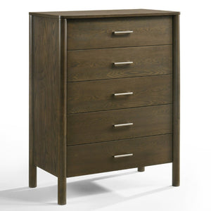 VIG Furniture Carolina Tall Wenge Chest With 5 Soft-Close Drawers, Brushed Nickel Handles, Durable Storage (95) VGMA-BR-167-CHST-WNG