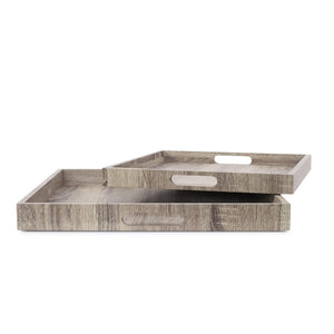 Howard Elliott Square Wooden Trays Set Of 2 - Versatile Natural Wood Décor For Any Style, Perfect For Home Organization Brown Wood 83040-howard-elliott