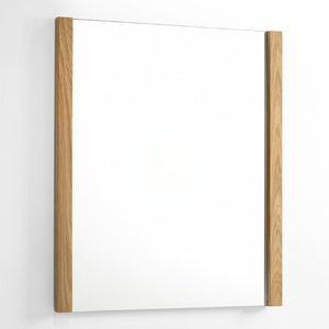 VIG Furniture Jagger Natural Oak Rectangle Mirror 34X40" — Slim Modern Veneer Frame, Clear Glass, Versatile Accent VGMA-BR-55-MIR-NAT