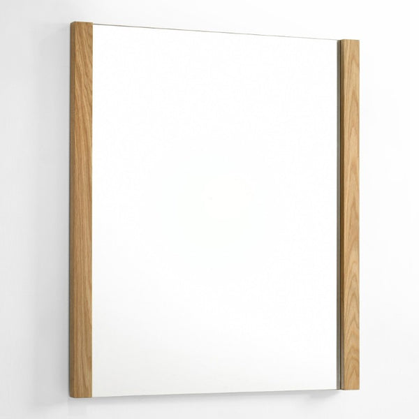 VIG Furniture Jagger Natural Oak Rectangle Mirror 34X40" — Slim Modern Veneer Frame, Clear Glass, Versatile Accent VGMA-BR-55-MIR-NAT