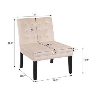 English Elm Heng velvet casual sofa with chic pull-point design, solid wood legs, roomy seating for comfort and style Beige W212P224955