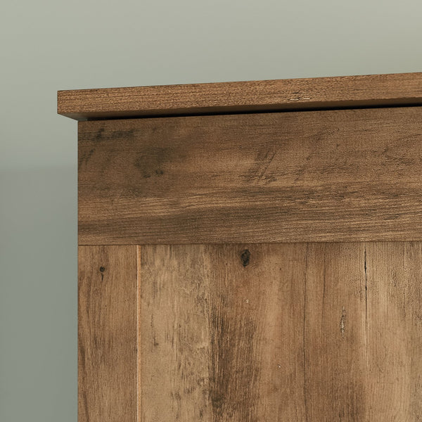 English Elm Storage Cabinet Rustic Brown Engineered Wood Tall Organizer with Adjustable Shelves for Pantry, Office, Shoes, Durable Design, Quick Assembly B356P402671
