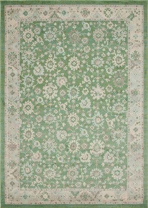 Unique Loom Penrose Krystle Machine Made Floral Rug Green, Beige/Ivory/Light Blue 9' 10" x 13' 11"