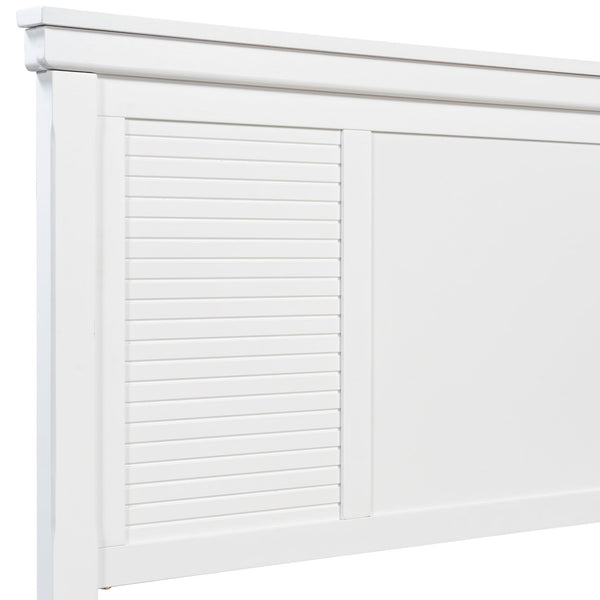 English Elm Christopher Knight Home® - King Solid Wood Bed Platform White Farmhouse Style King Size Frame Sturdy Slats 800lb Support, Fits 8-12" Mattress, Minimalist Elegance N758K906162K