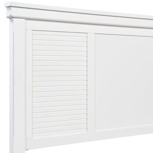 English Elm King Solid Wood Platform Bed White Farmhouse Headboard Low Profile Sturdy Frame N758K649900K