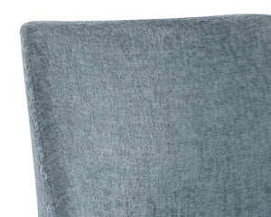 Sunpan Radella Dining Chair Set - Contemporary Design with Stylish Cutout and Antique Brass Base Elegance Bergen French Blue