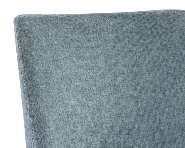 Sunpan Radella Dining Chair Set - Contemporary Design with Stylish Cutout and Antique Brass Base Elegance Bergen French Blue