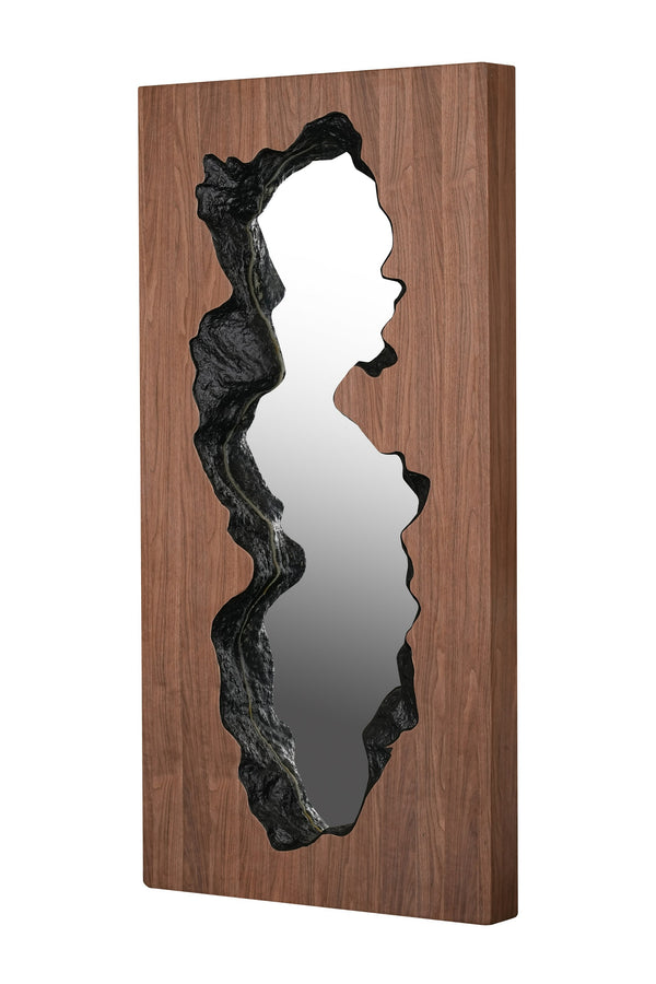 Vig Furniture Modrest Timber - Elegant Walnut Leaning Floor Mirror With Rustic Charm For Modern Home Décor Walnut  Vgry-ry-1237