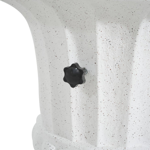 English Elm Adela Outdoor Mgo Umbrella Base Side Table with Marble Finish Weatherproof Patio N775P385414W