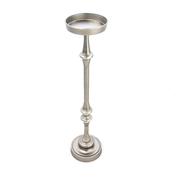 English Elm 26in. Steel Martini Side Tables Powder Coated Matte Patio Lounge Accent Set of 2 Brushed Silver B2751P436402