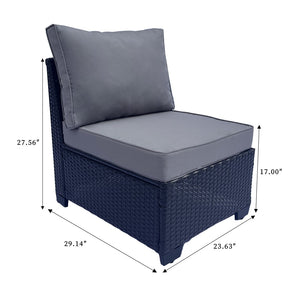 English Elm Outdoor 7-Piece Pe Rattan Patio Furniture Set With Cushions & Coffee Table For Stylish Relaxation W213S00046-GIGA