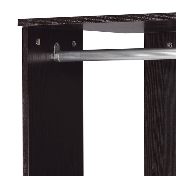 English Elm Kolen Espresso Finish Hall Tree with Full-Length Mirror, Casters, Hooks & Open Storage for Entryway B2726P256278