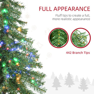 English Elm Homcom 6Ft Tall Prelit Pencil Christmas Tree With 175 Led Lights, Realistic Branches & Easy Setup W2225P249673
