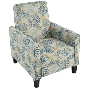 English Elm Christopher Knight Home® - 27.5" Push Back Recliner with Beech Legs, Deep Ergonomic Seat & Extendable Footrest for Rooms Blue N763P256508C