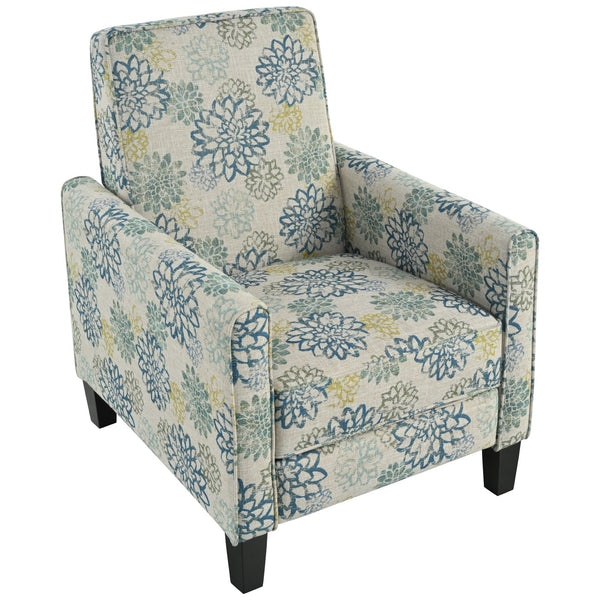 English Elm Christopher Knight Home® - 27.5" Push Back Recliner with Beech Legs, Deep Ergonomic Seat & Extendable Footrest for Rooms Blue N763P256508C