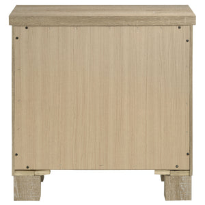 English Elm Sansome Weathered Oak Nightstand 2-Drawer Modern Farmhouse Bedside Table with Dark Bar Pulls, Textured Wood Grain Finish B062P378347