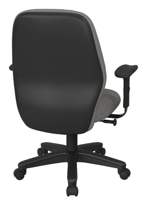 OSP Home Furnishings Mid Back Ergonomic Manager Chair with Synchro Tilt Lumbar Support and Padded Arms Flint 3121-107