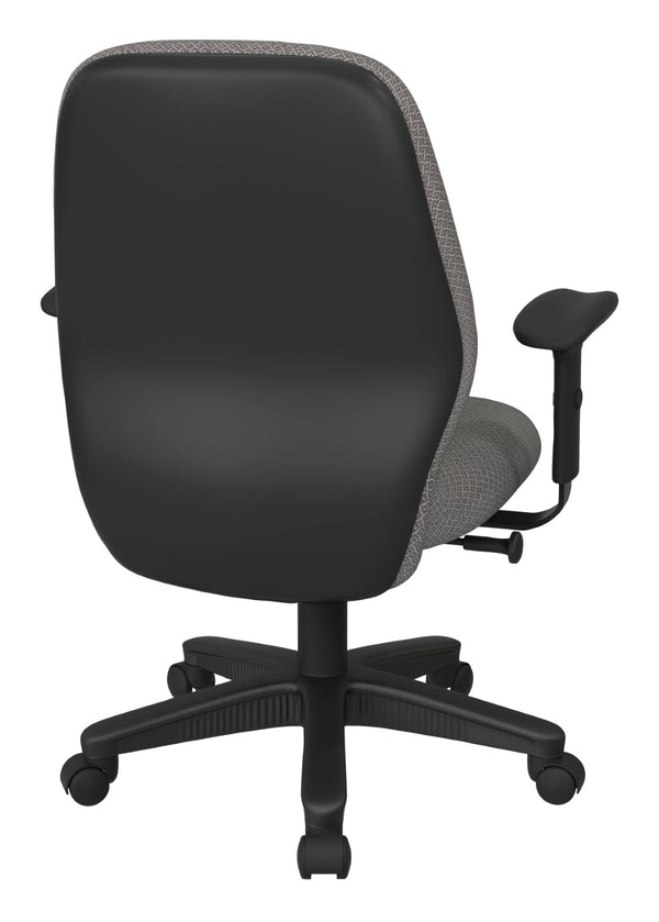 OSP Home Furnishings Mid Back Ergonomic Manager Chair with Synchro Tilt Lumbar Support and Padded Arms Flint 3121-107
