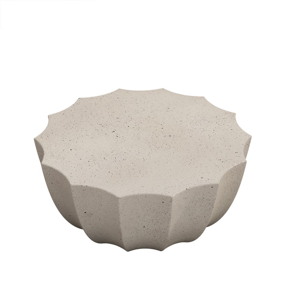 English Elm 35.43" Modern Waterproof Cement Coffee Table – Durable MgO Design, 220lb Capacity, Indoor & Outdoor Stylish Centerpiece White W757P246394