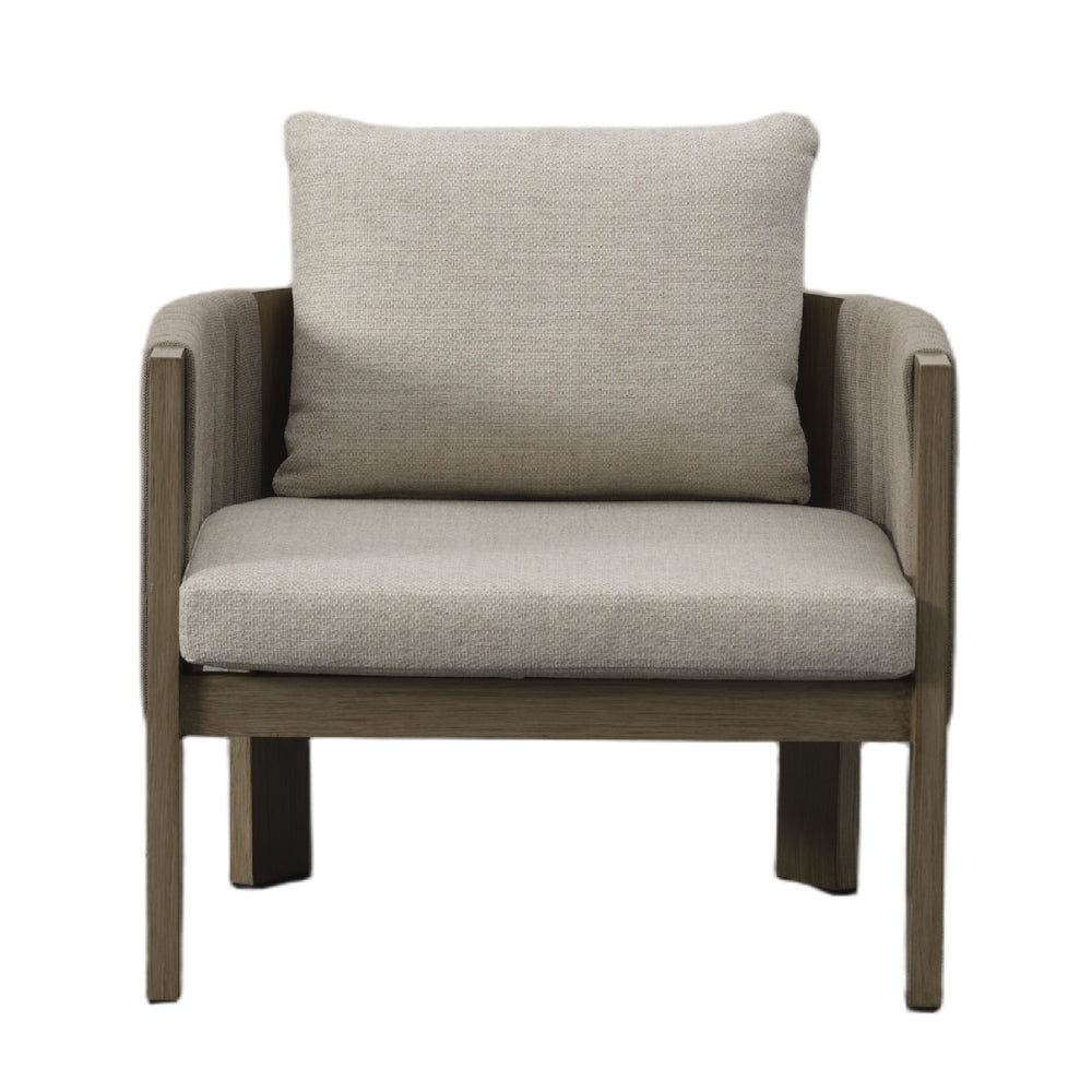 Vig Furniture Renava Stylish Outdoor Chair - Beige Fabric With Elegant Grey Rope Design For Ultimate Comfort Grey  Vgvk-wt275-1u-bge