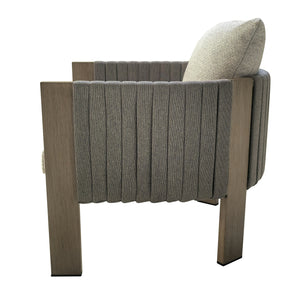 Vig Furniture Renava Stylish Outdoor Chair - Beige Fabric With Elegant Grey Rope Design For Ultimate Comfort Grey  Vgvk-wt275-1u-bge