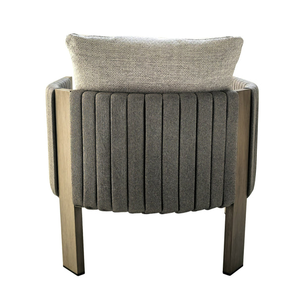 Vig Furniture Renava Stylish Outdoor Chair - Beige Fabric With Elegant Grey Rope Design For Ultimate Comfort Grey  Vgvk-wt275-1u-bge