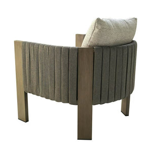 Vig Furniture Renava Stylish Outdoor Chair - Beige Fabric With Elegant Grey Rope Design For Ultimate Comfort Grey  Vgvk-wt275-1u-bge