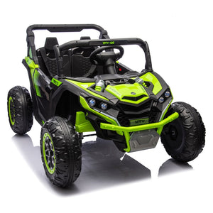 English Elm 24v Two Seat Kids Electric Utv with Parental Remote Suspension Off Road Ride On Green W1578P184798