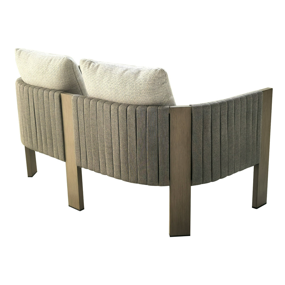 Vig Furniture Renava Stylish Outdoor Beige Fabric Loveseat With Grey Rope - Perfect For Your Patio Retreat! Grey  Vgvk-wt275-2u-bge