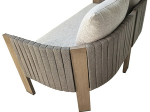 Vig Furniture Renava Stylish Outdoor Beige Fabric Loveseat With Grey Rope - Perfect For Your Patio Retreat! Grey  Vgvk-wt275-2u-bge