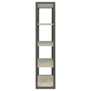 English Elm Loomis White-Washed Grey 4-Shelf Bookshelf 72"H Rustic Modern Open Frame Storage w/ Minimalist Charm B062P344965