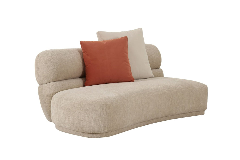 VIG Furniture Knight Curved Beige Sectional Sofa For 6 — Modern Plush Fabric, Durable Frame, Includes 2 Pillows VGOD-ZW-24021-BGE