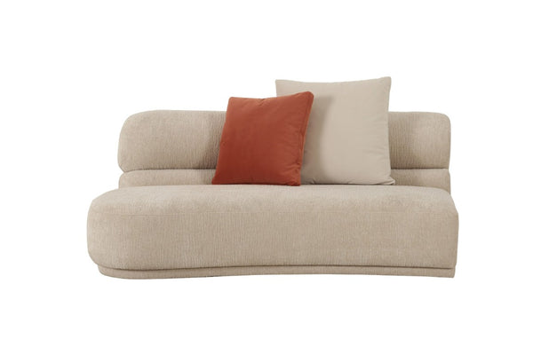 VIG Furniture Knight Curved Beige Sectional Sofa For 6 — Modern Plush Fabric, Durable Frame, Includes 2 Pillows VGOD-ZW-24021-BGE