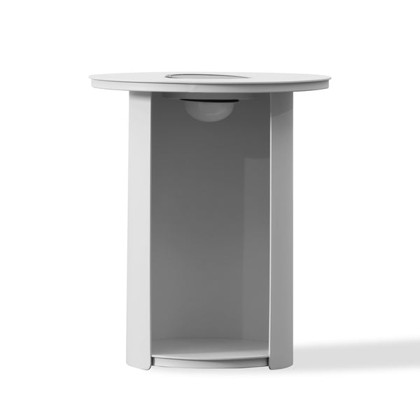 Vig Furniture Renava Onza - Stylish White Outdoor End Table With Solar Light For Elegant Patio Ambiance White  Vgvk-ct009-s-sl-wht