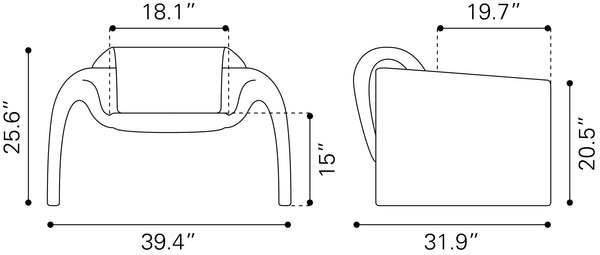 Horten Accent Chair Red 110026 Zuo Modern