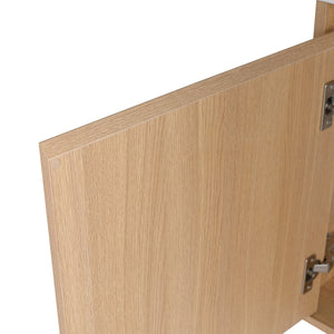 English Elm 26'' Wall-Mounted Bathroom Vanity with Glossy White Ceramic Sink, Soft-Close Door & Waterproof Finish Oak W999P310771